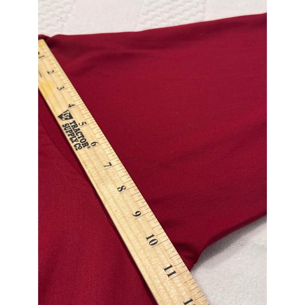 Geoffrey Beene Men Red Sateen Dress Shirt XL 17.5 32/33 Wrinkle Free Button Down - Picture 7 of 8